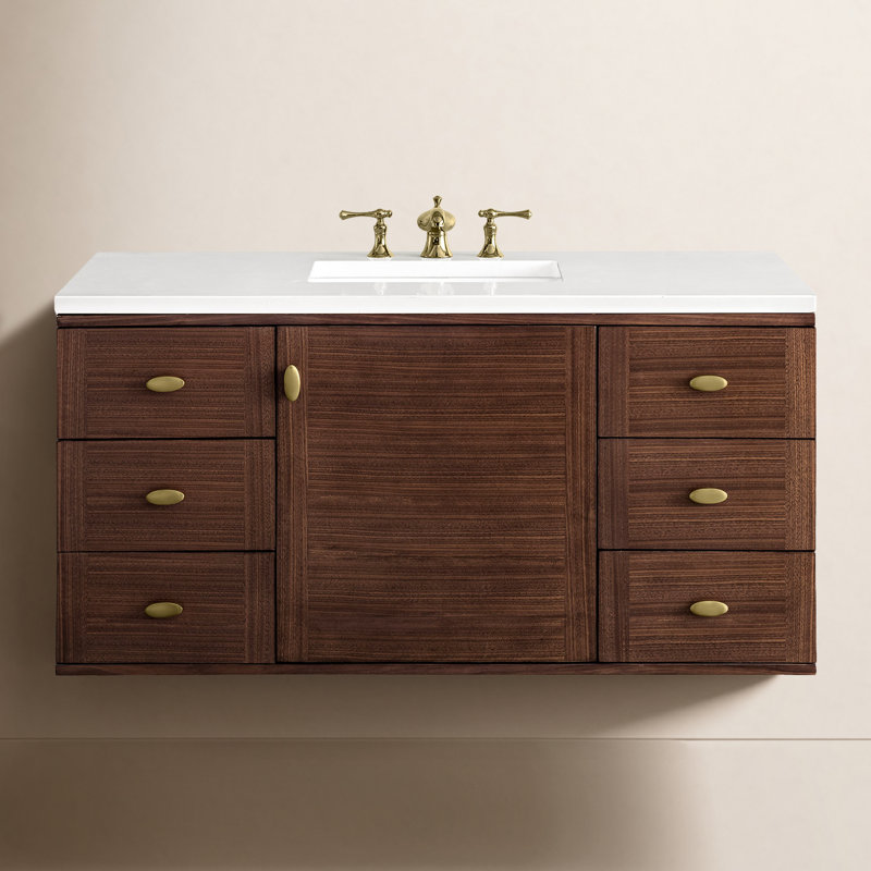 48'' Single Bathroom Vanity with Top, White Zeus, 8" Widespread
