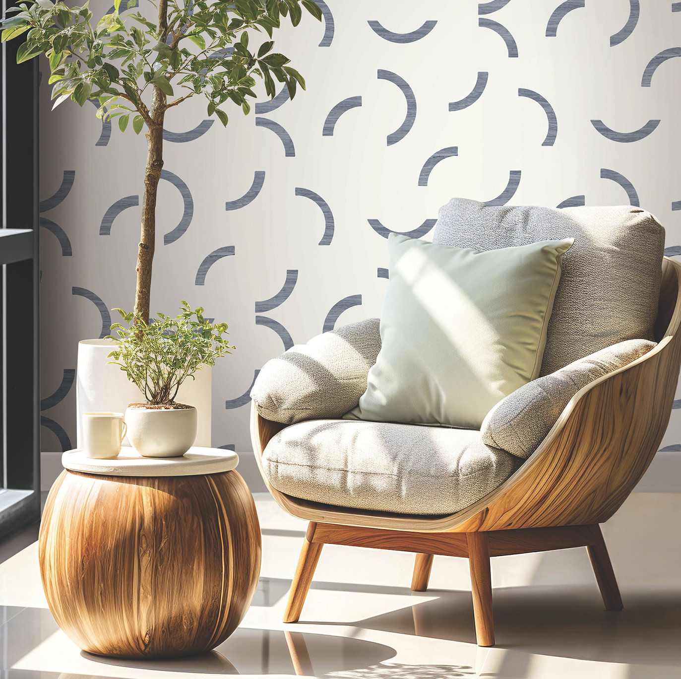 Grabiel Wallpaper Double Roll, Navy