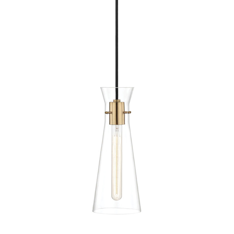 Luminaire suspendu en pot 1 lumière Gena, Laiton vieilli