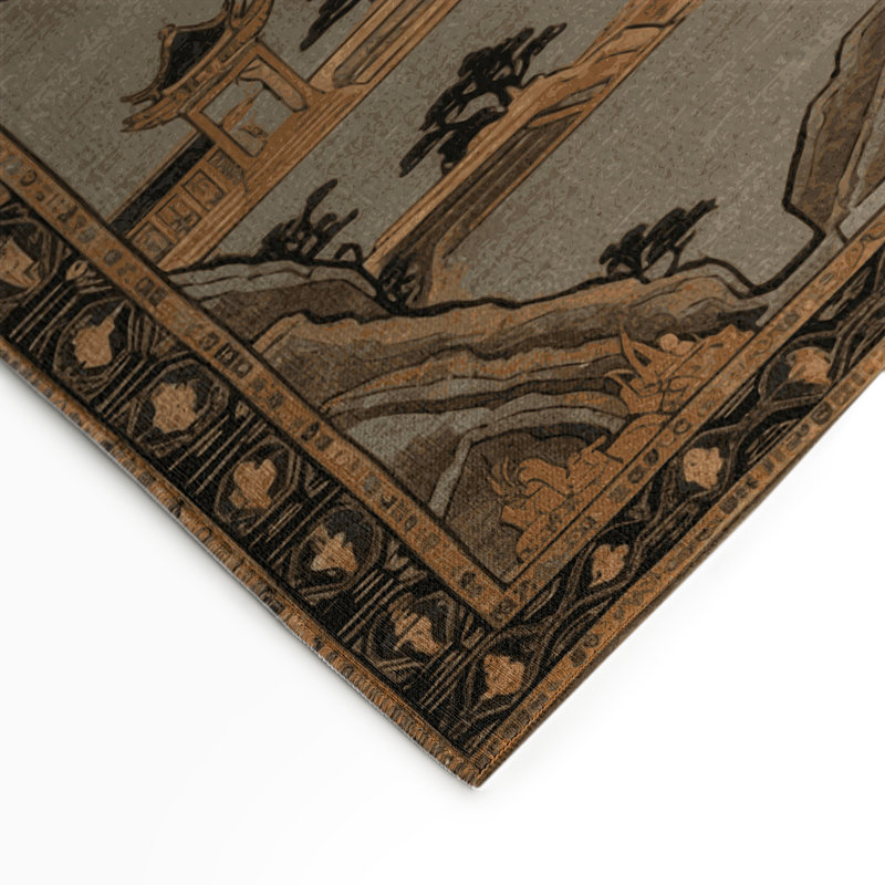 ArtDeco Gray Indoor and Outdoor Area Rug, Rectangle 5' x 7'