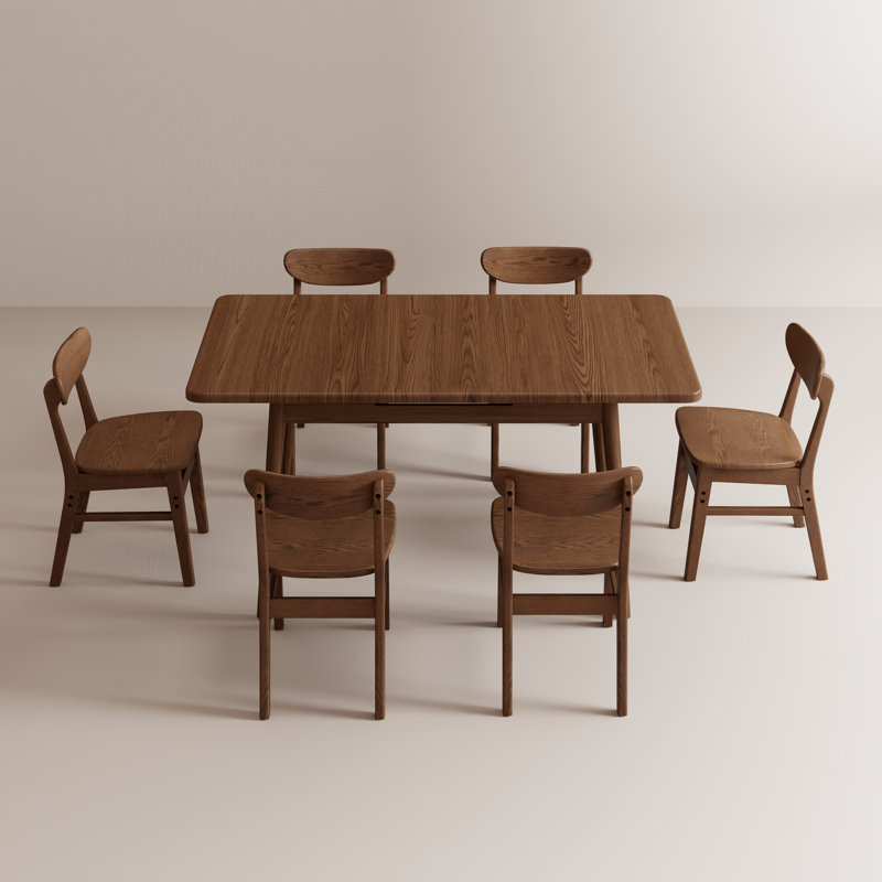 Table de salle à manger extensible Abhinav, Brun