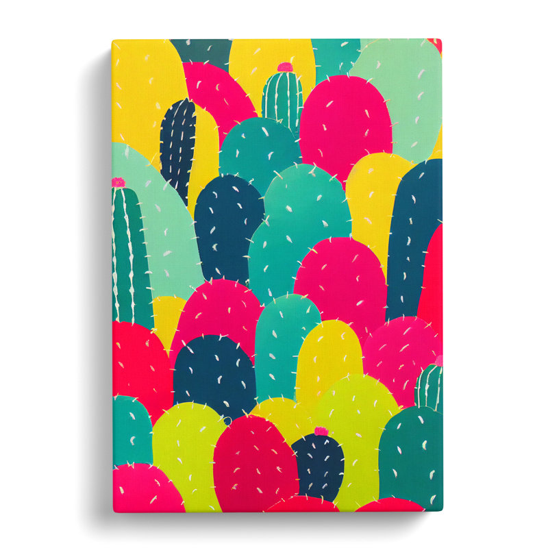 Cactus Cacti Decoupage - Wrapped Canvas, 60cm H x 40cm W x 3cm D