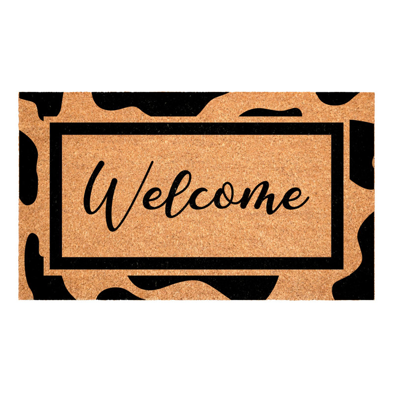 Cow Print Welcome Doormat, 17" W x 29" L
