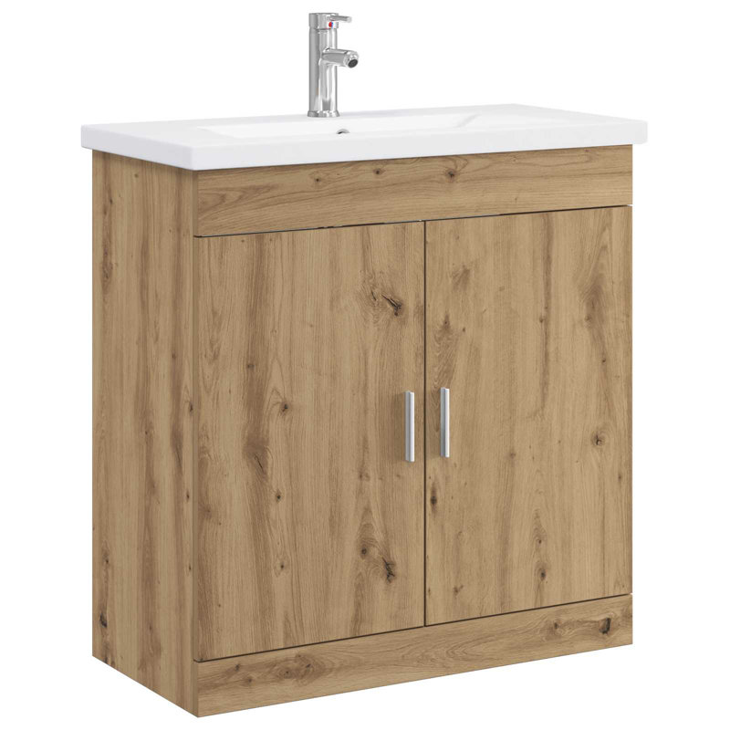 Vanity & Mirror Set, Artisan Oak
