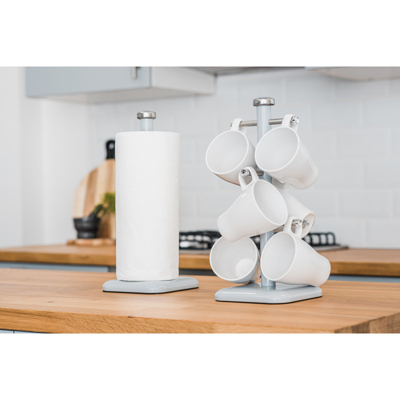 Taurus Mug Tree Towel Holder, Grey