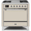 Cuisinière à double combustible 36 pouces avec 6 brûleurs scellés et plaque chauffante ILVE Majestic II Series (porte pleine)-64707951-65718428