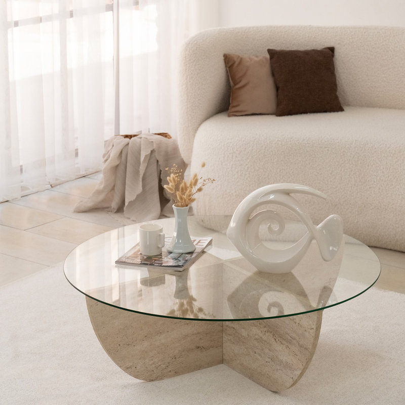 Glorias Coffee Table, Travertine