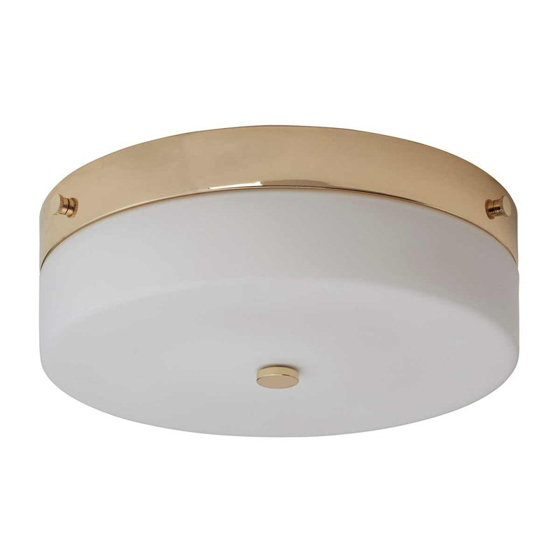 Harworth Glass LED Flush Mount, 9.5cm H x 29cm W x 29cm D, Gold