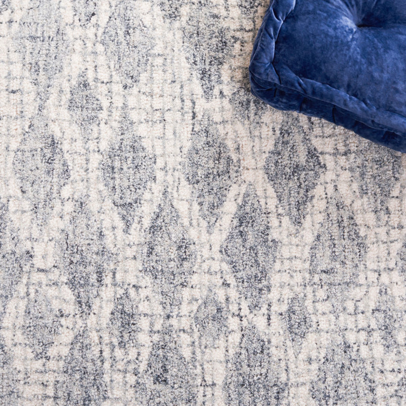 Tapis géométrique en laine touffeté à la main Sohanny, Rectangle 4 pi x 6 pi