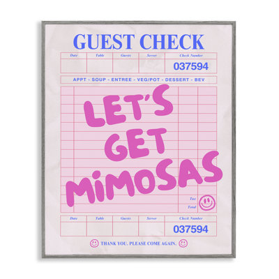  «Let's Get Mimosas Check», estampe numérique encadrée par House of Lulu