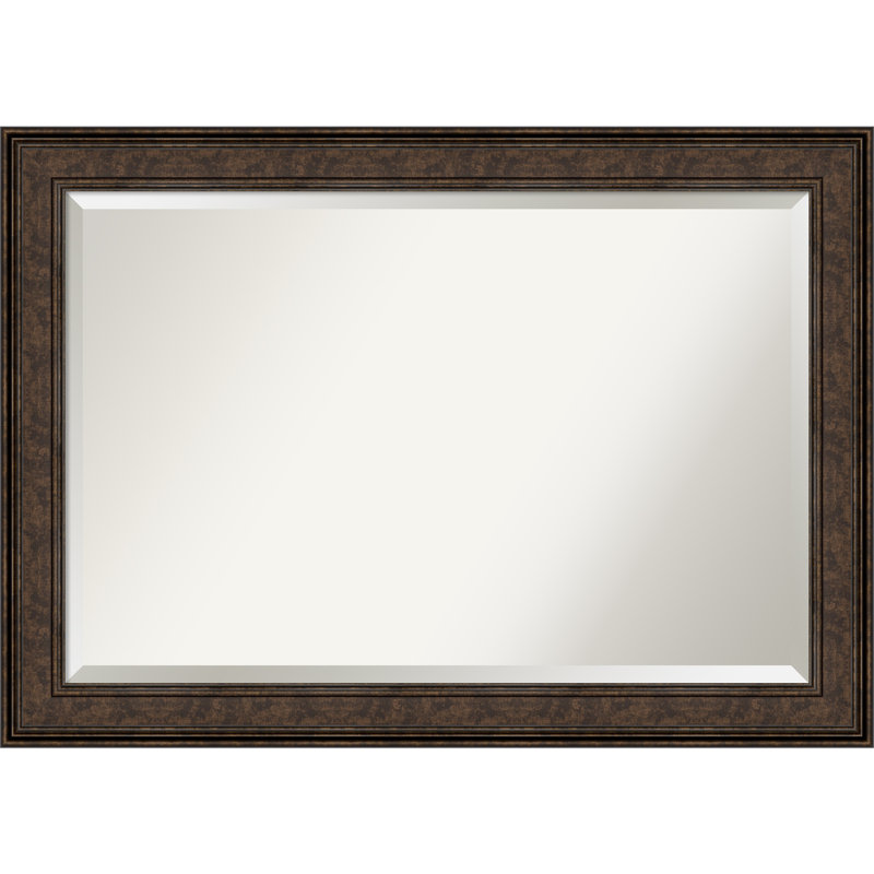 Fahlman Flat Wall Mirror, Rustic Brown, 29.5" x 41.5"