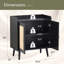 Buffet avec rangement, armoire à boissons avec portes en rotin, crédence pour la salle à manger, le salon, le couloir-121086095