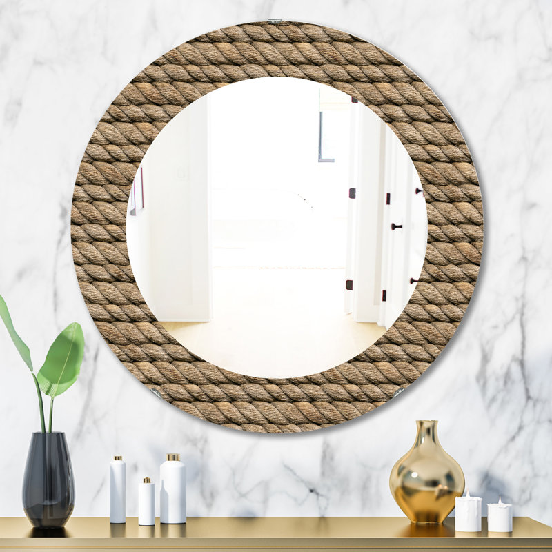 Chanvre corde - miroir maison de campagne, H 31,5 po x l 23,7 po