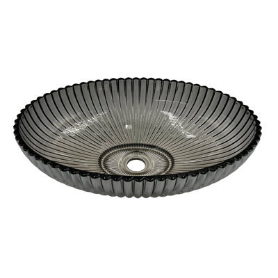 Majestic 21" Glass Oval Vessel Bathroom Sink