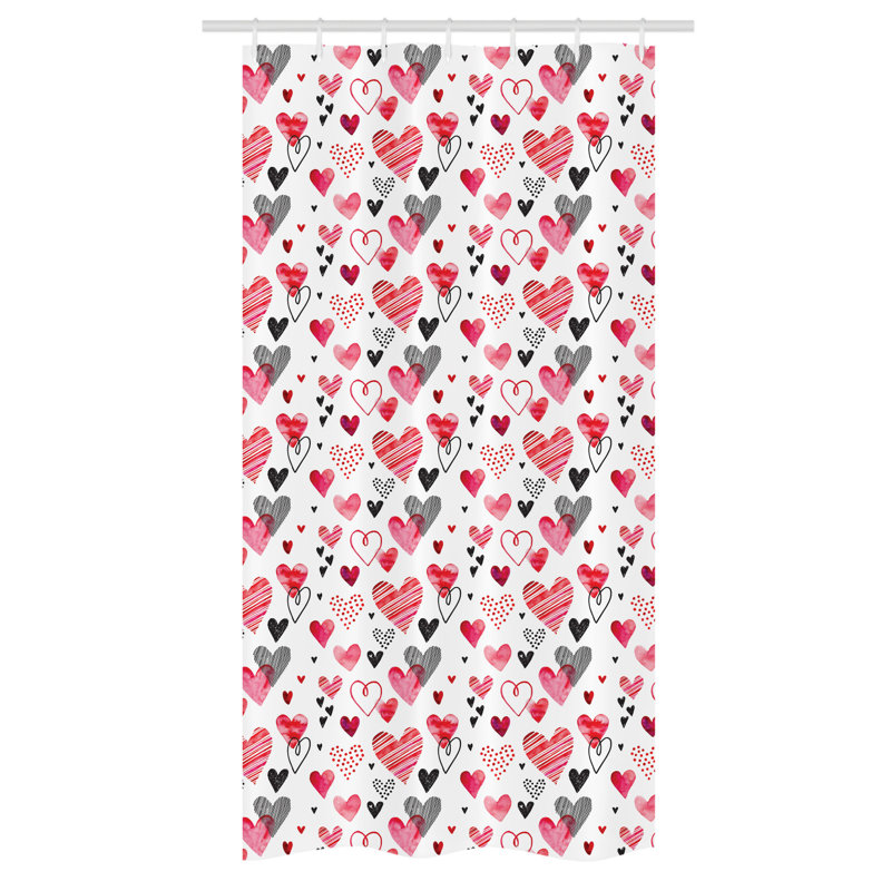 Stoutsville Geometric Shower Curtain with Hooks Included, 36" W x 72" L
