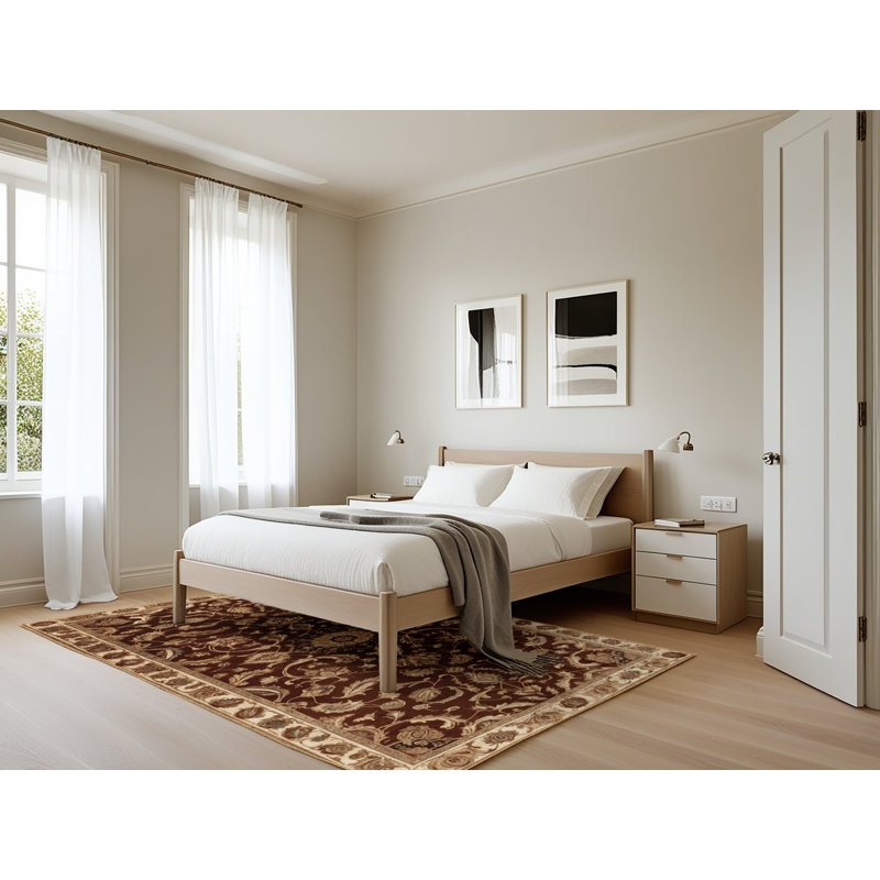 Tapis brun lavable à la machine, Rectangle 5 pi x 7 pi