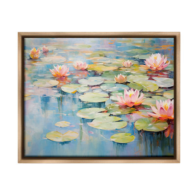 " Modern Lily Pad Painting Floater Frame " by Gina Kelly