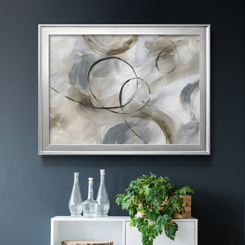 Allegro - Peinture sur toile encadrée, Argent, H 30,5 po x l 42,5 po x P 1,5 po