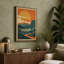 Sunset Over Mountain Retro - Wrapped Canvas-1480003212-1480003218