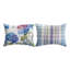 Coussin décoratif manuel en polyester bleu, blanc, mauve et vert 18 po x 13 po Manual Woodworkers & Weavers