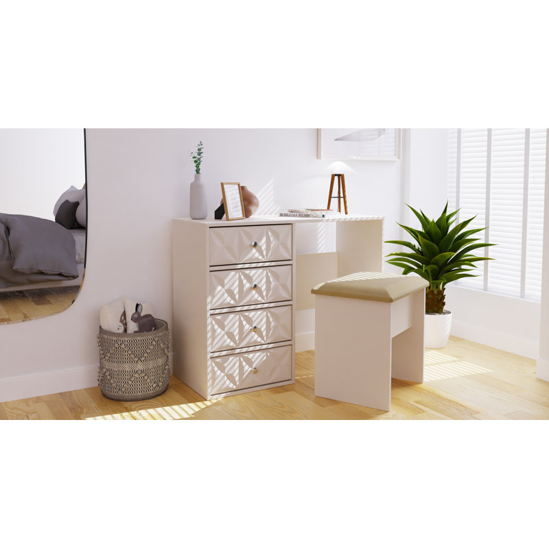 Fully Assembled Herrell 4 - Drawer Chest of Drawers, Kashmir Matt