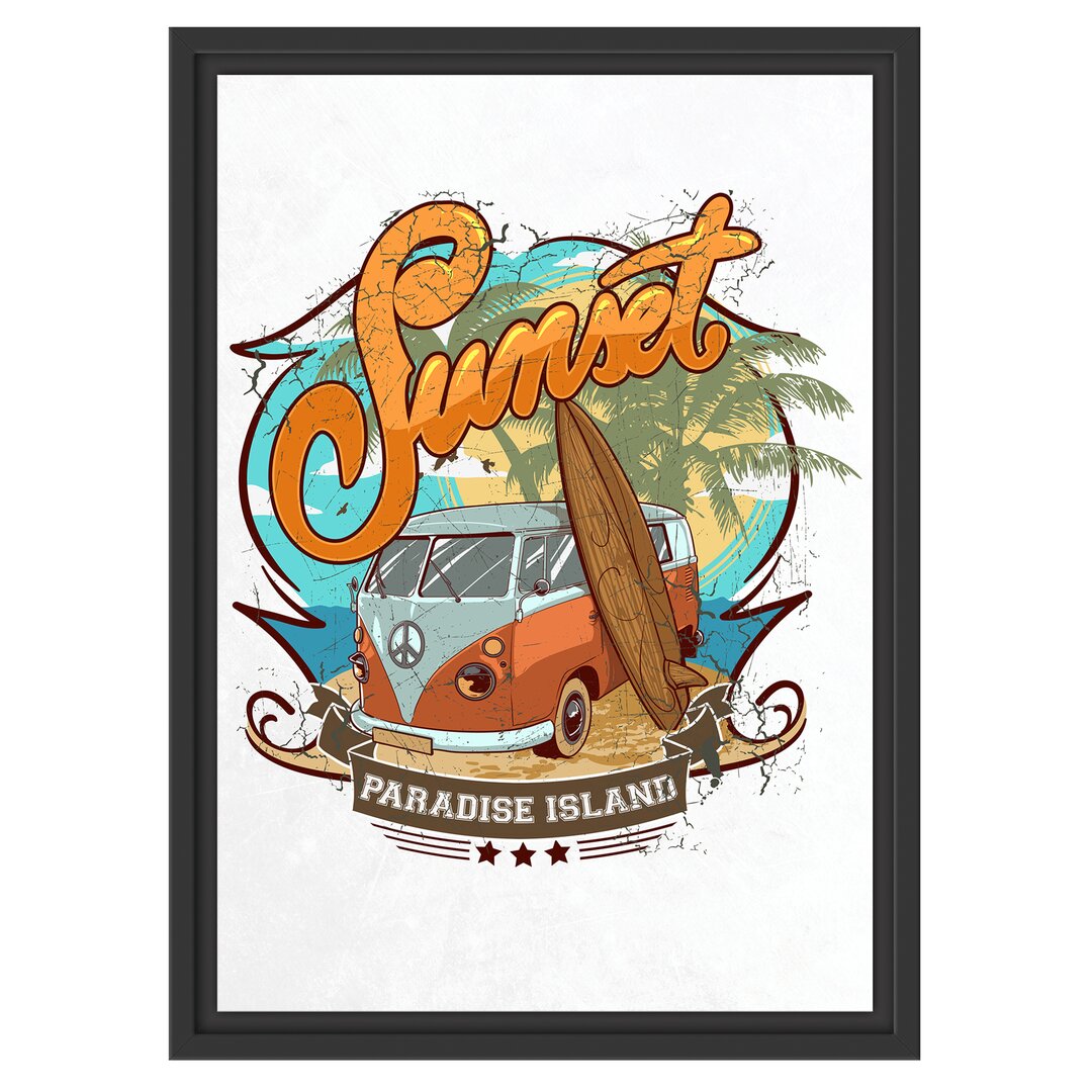 Gerahmtes Wandbild Sunset-Paradise-Island light