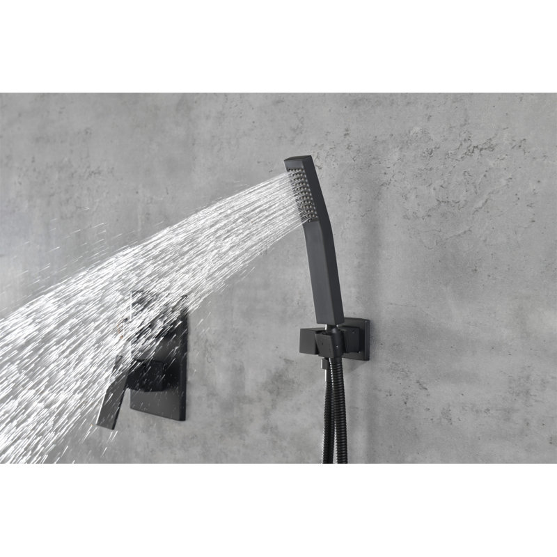 Ceiling Mounted Shower System Combo Set With Handheld And 16"Shower Head