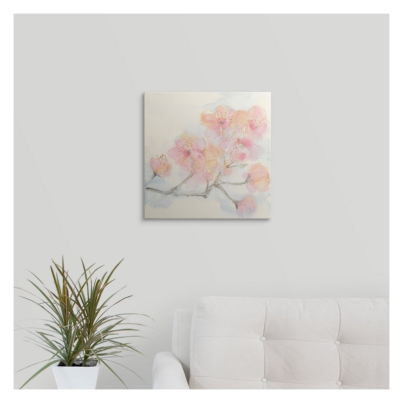 « iii » chris paschke, reproduction d’art Pink Blossoms, H 35 po x l 35 po x P 1,5 po, Toile