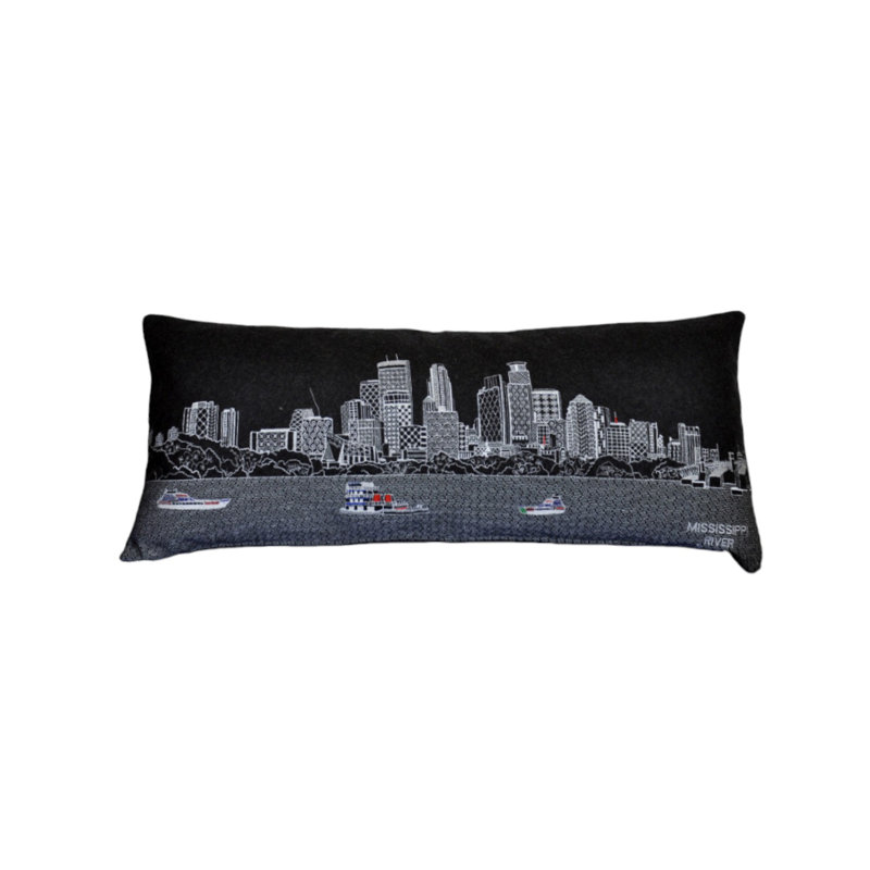 Coussin 14 "x 35" crème Minneapolis, Gris, 14 po x 35 po