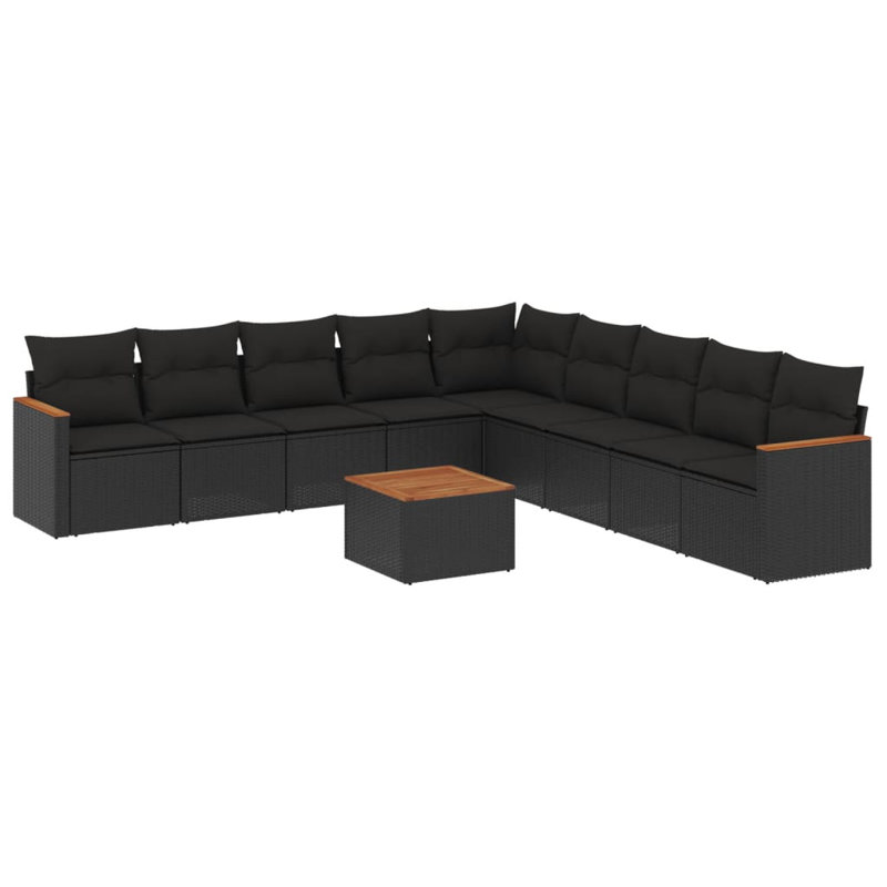  Garden Sofa Set Black
