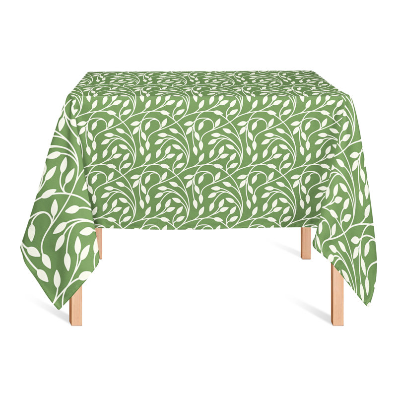 Circle Vine Red 2 Tablecloth, Green