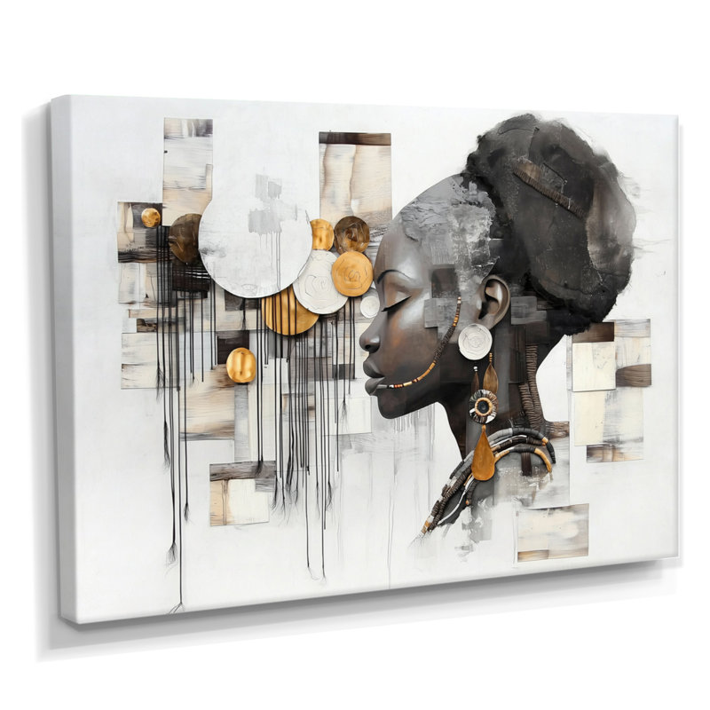Aura spirituelle de l'art africain IV - Art mural africain, H 12 po x l 20 po, Toile tendue, Ne s’applique pas