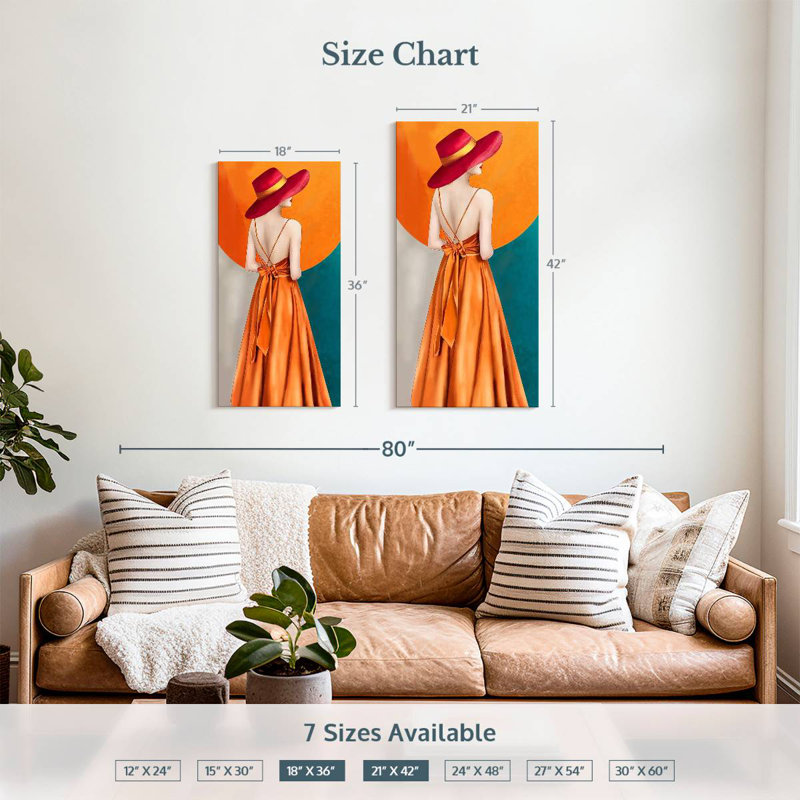 Beautiful In Orange, 36" H x 18" W