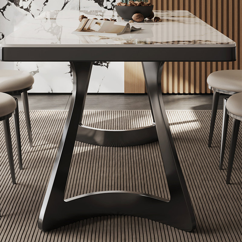 Combinaison de table de salle à manger luxueuse et de chaise, H 29,52 po x L 70,86 po x l 35,43 po