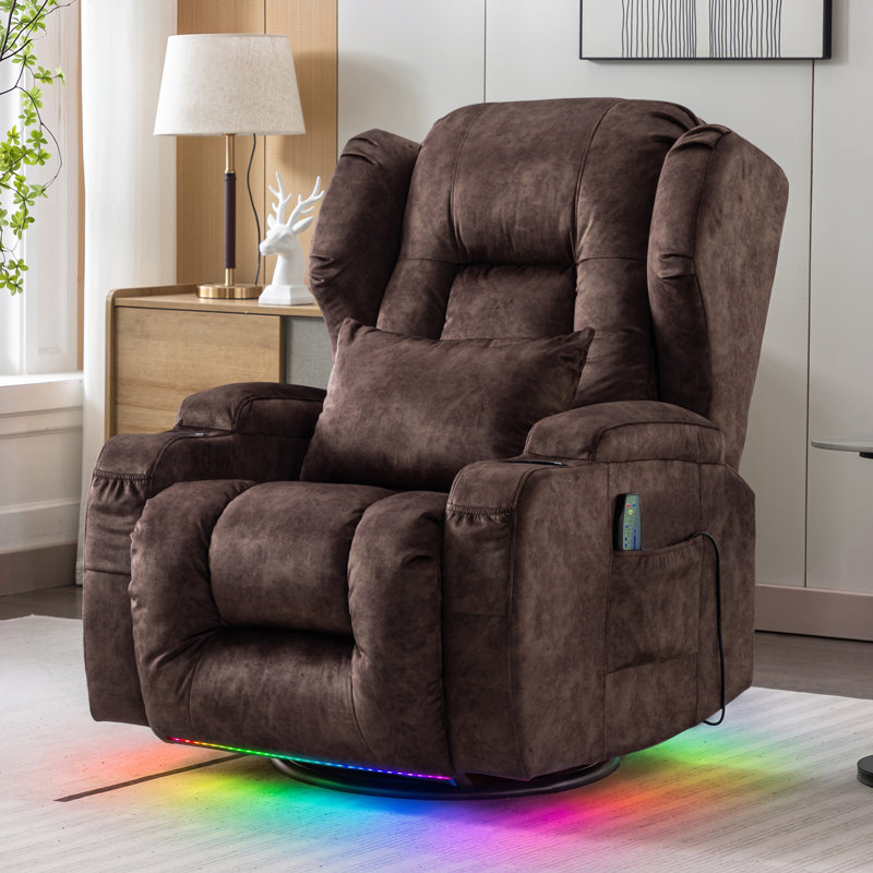 Upholstered Power Recliner, Brown