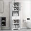 Armoire de salle de bain haute polyvalente avec rangement abondant et dispositif de sécurité