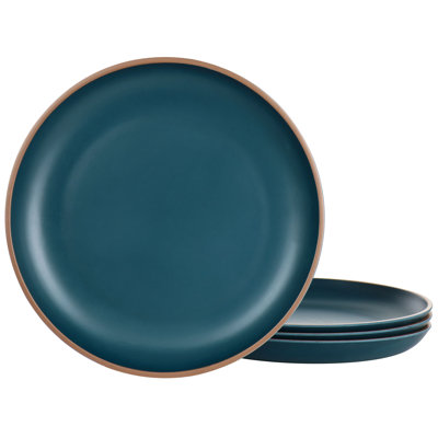 4 Piece Melamine Dinner Plate Set in Dark Pink