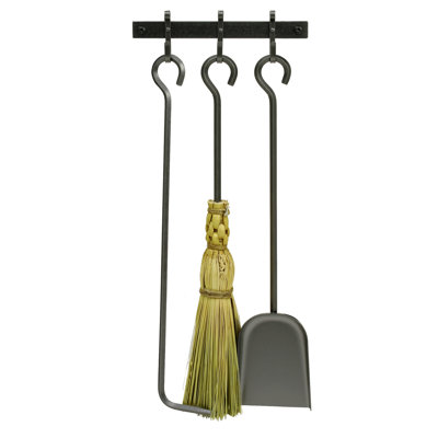 Retrofit 4 Piece Steel Fireplace Tool Set