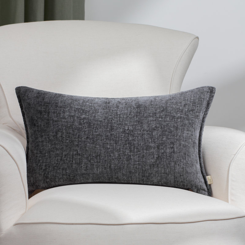 Buxton Rectangular Throw Cushion, Dark Grey