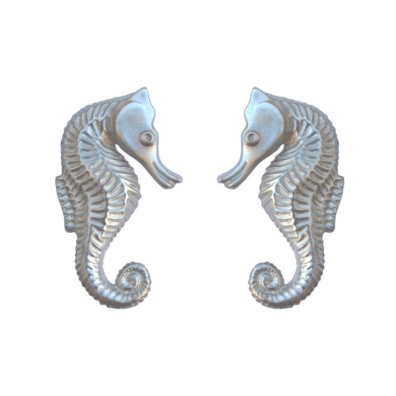 Seahorse Left Facing Small Knob, Brushed Nickel, 2 3/8", 2