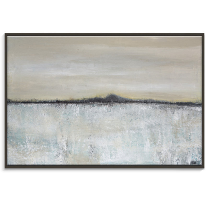 Art Landscape 1 Piece Painting on Canvas, 102cm H x 152cm W, Black Floater Frame