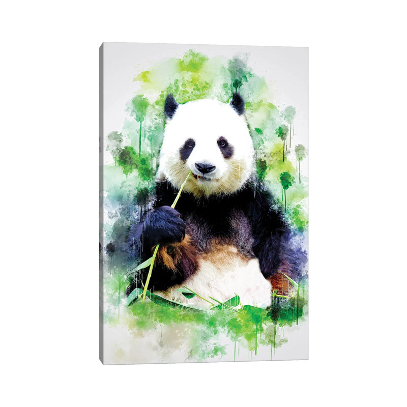 Panda 1 Piece Wrapped Canvas Painting, 45.72cm H x 30.48cm W x 1.905cm D