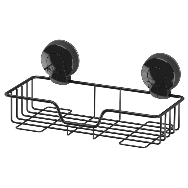 Abhinav Suction Shower Basket, Black