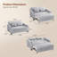 Canapé-lit convertible 3 en 1 de 165 cm (64,8 po) de taille Queen, avec coussins, poches latérales et porte-gobelet.-1092998210