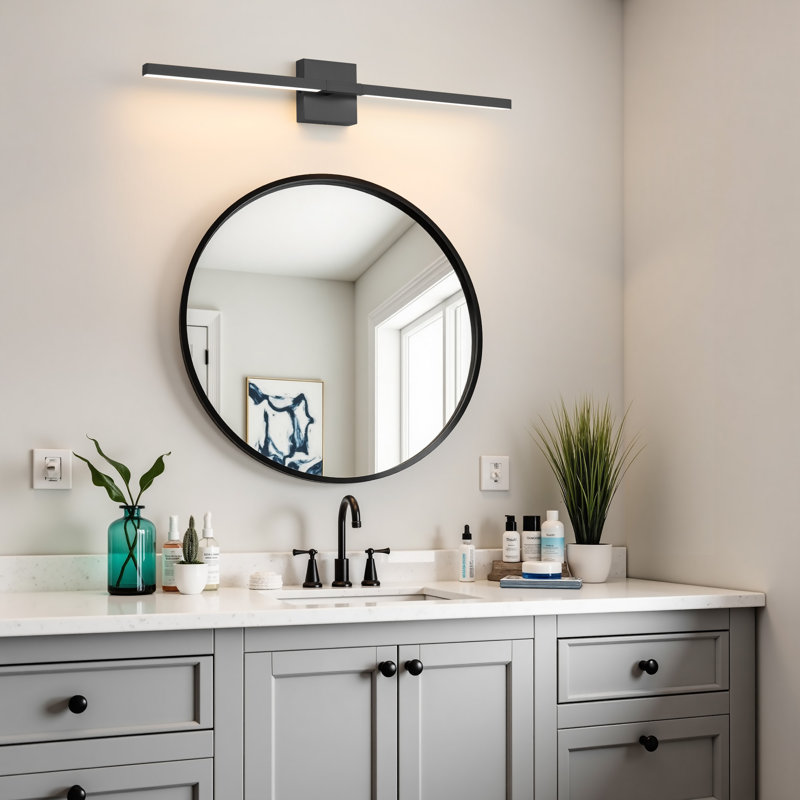 32'' 24W Dimmable LED Bath Bar, Modern Linear Vanity Light, Damp Rated Wall Mount LED Bathroom Light for Mirror, Makeup & Powder Room
