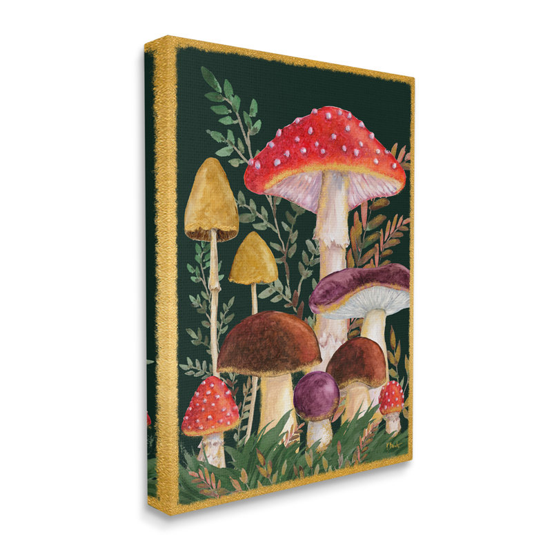 Art mural sur toile Stupell Industries Woodland Mushroom Nature par Paul Brent, H 40 po x l 30 po x P 1,5 po