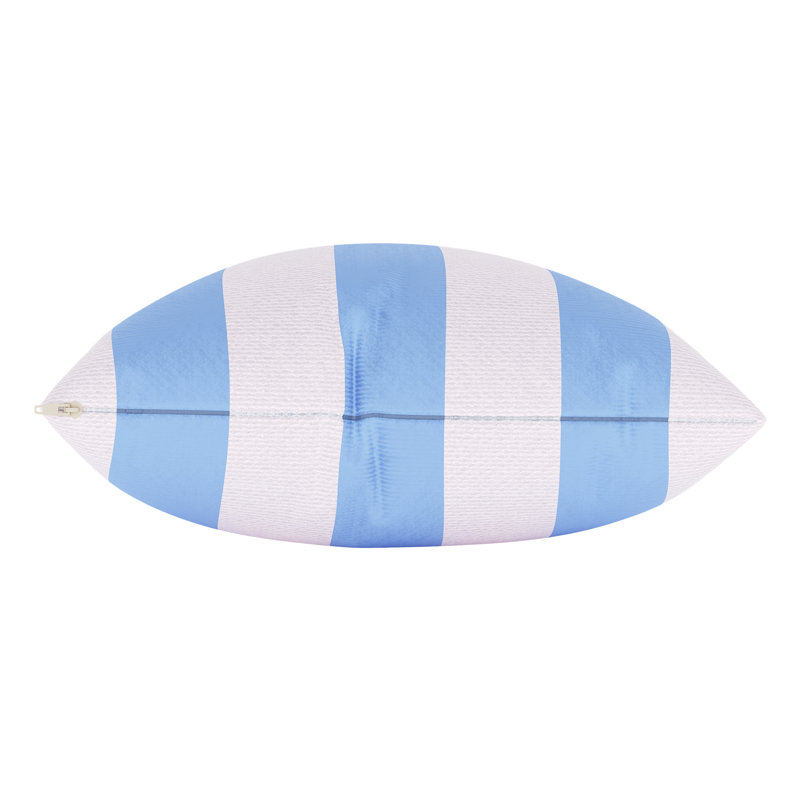 Amala Sunbrella® Indoor/Outdoor Throw Pillow, Refuge Ocean Striped Sunbrella®
