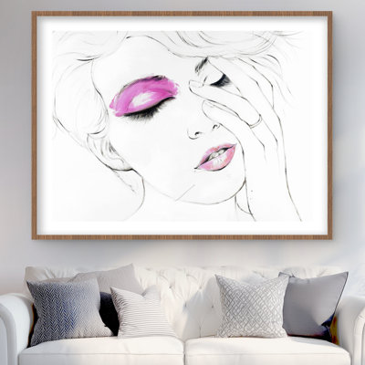Rose maquillage - Reproduction d'art figurative encadrée pour femme