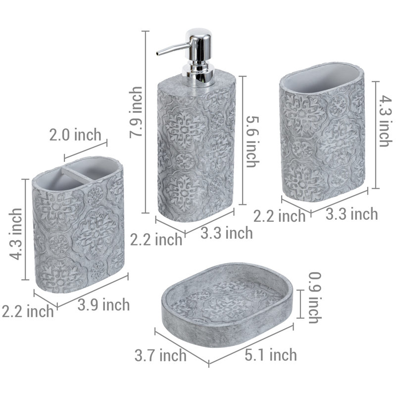 4 Piece Bathroom Accessory Set