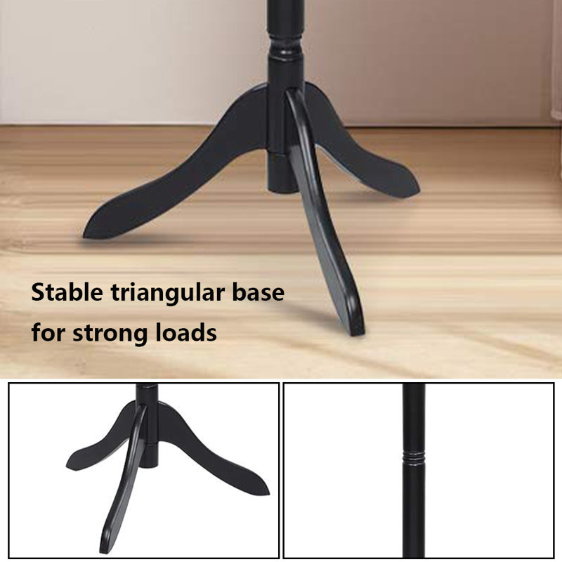 Freestanding Wood Coat Rack For Entryway And Corner, Black